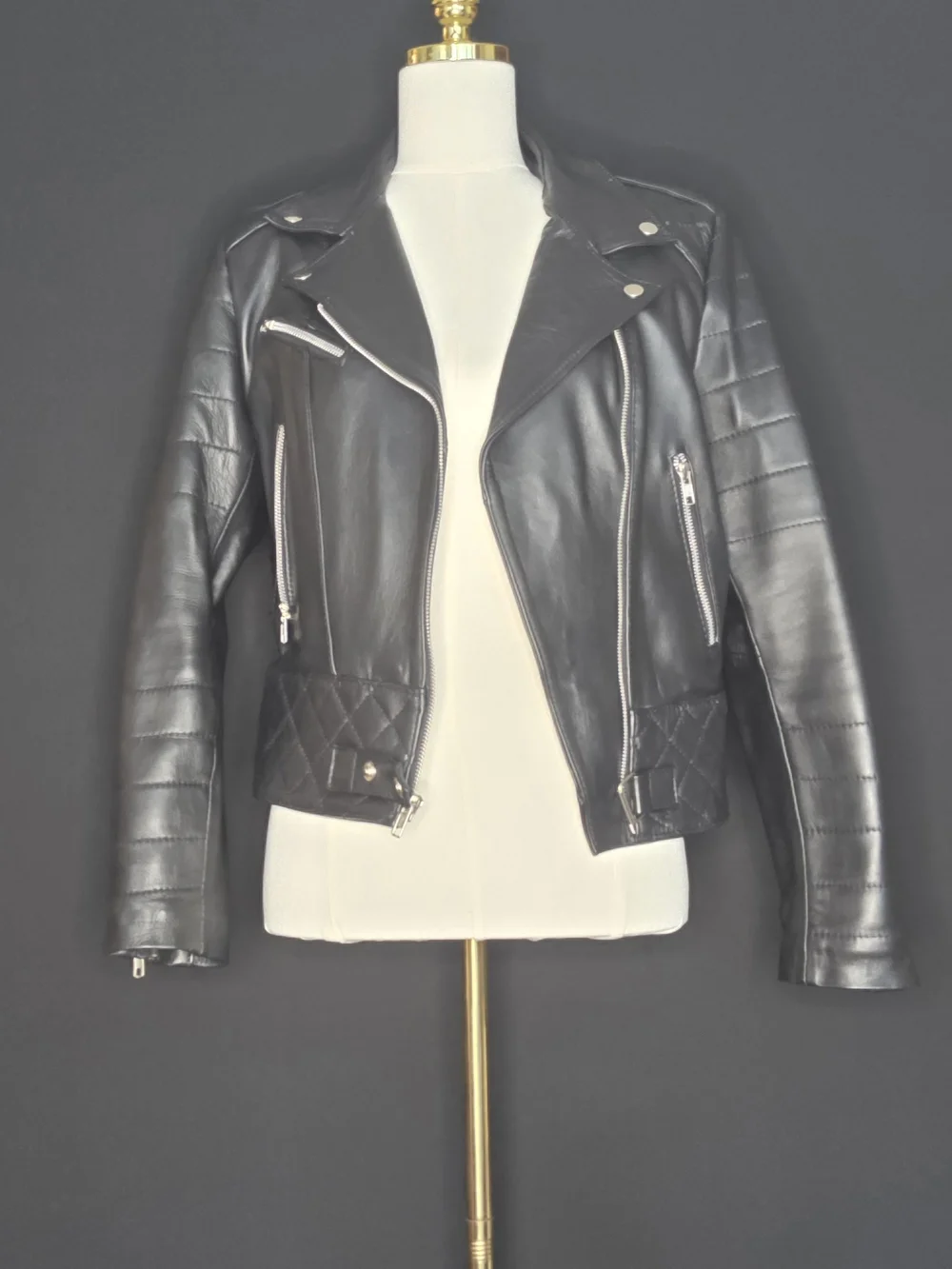Black Leather Jacket - XL